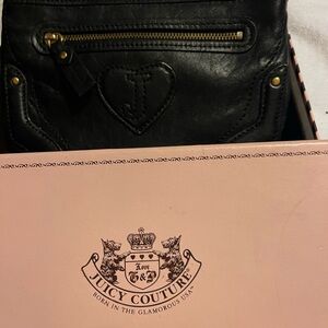 Juicy Couture Black Leather Bag with Gold Accents